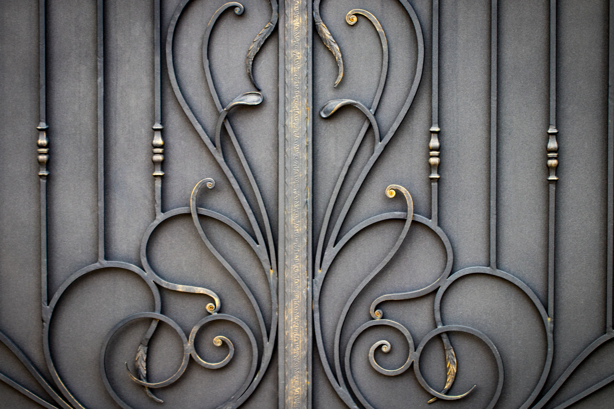 beautiful decorative metal elements forged wrought iron gates.