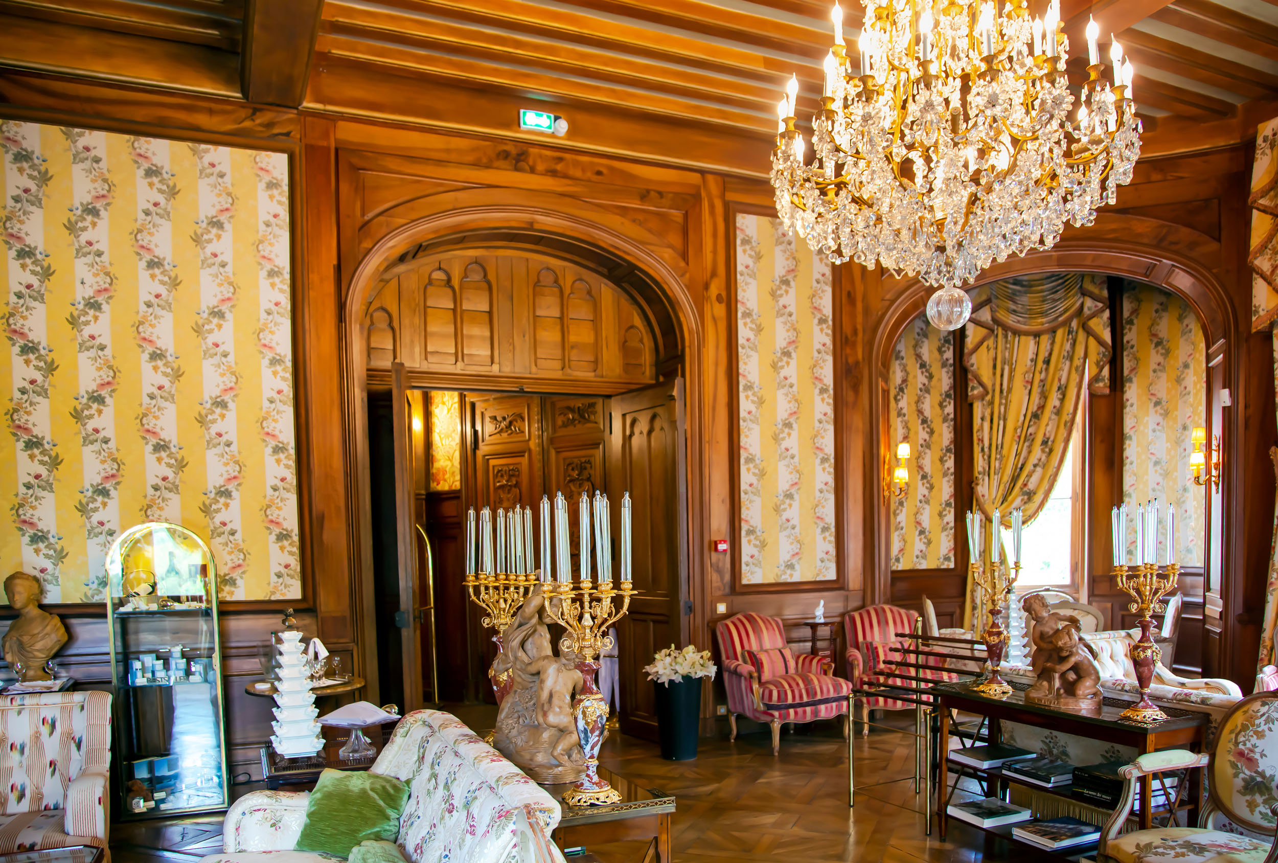 FRANCE, BORDEAUX, MAY, 19, 2019 - Luxurious golden baroque inter
